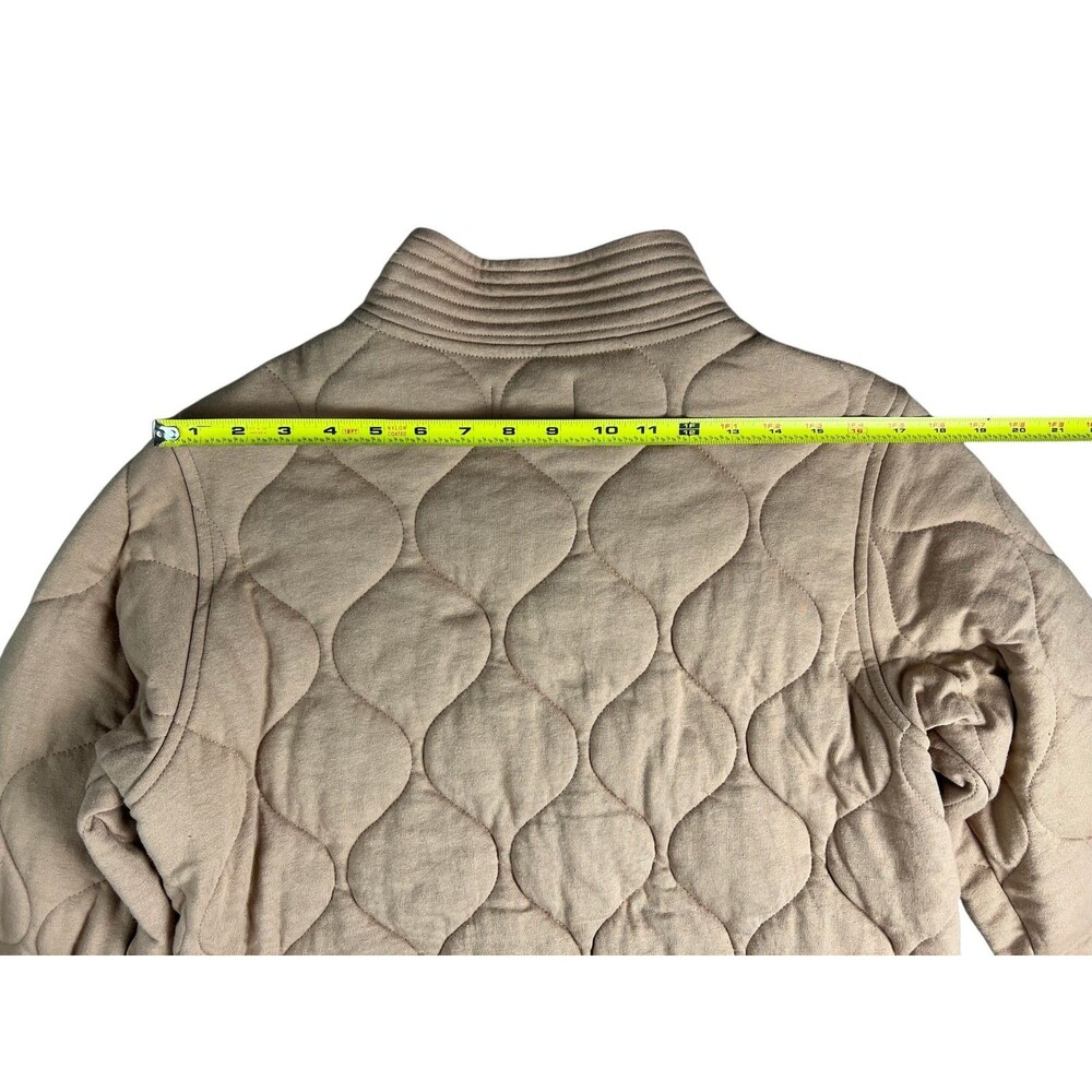 Z Supply Redwood Tan Short Boxy Quilted Jacket Size M Transition Piece Casual - Picture 7 of 13
